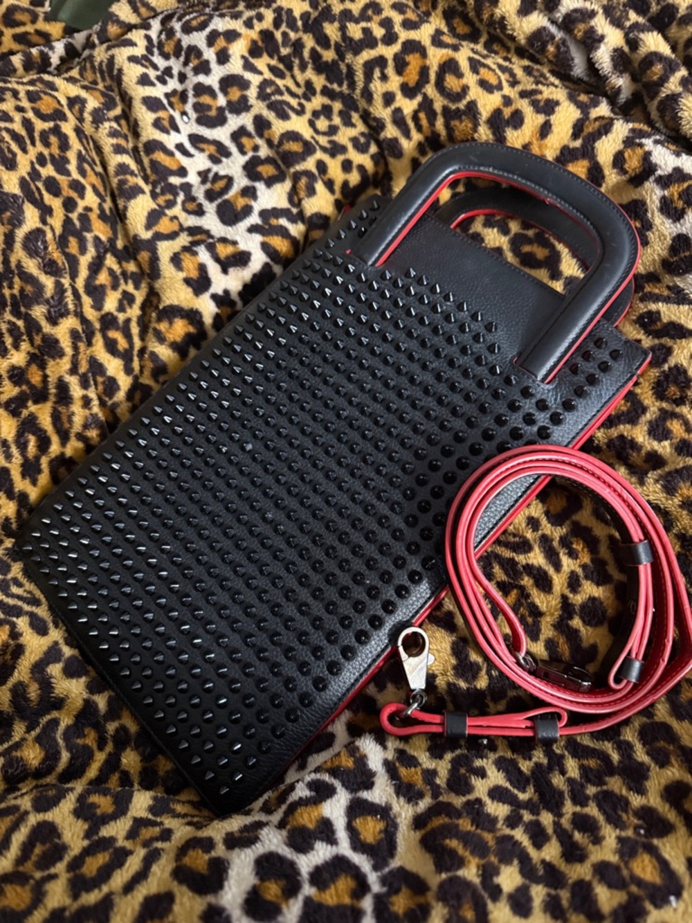 Christian Louboutin Studded Leather Crossbody / Clutch Bag - Picture 4 of 10